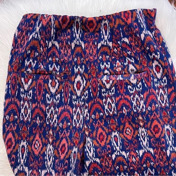 Free People Ikat Tribal Printed Pull On Knit Cropped Flare Pants Size 6 - Picture 6 of 9